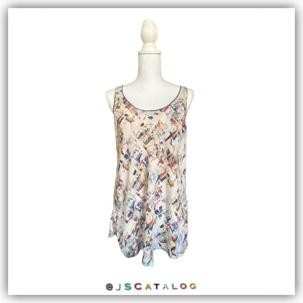 Joan Vass Chiffon Loose Fit Sleeveless Blouse - NWOT Size S